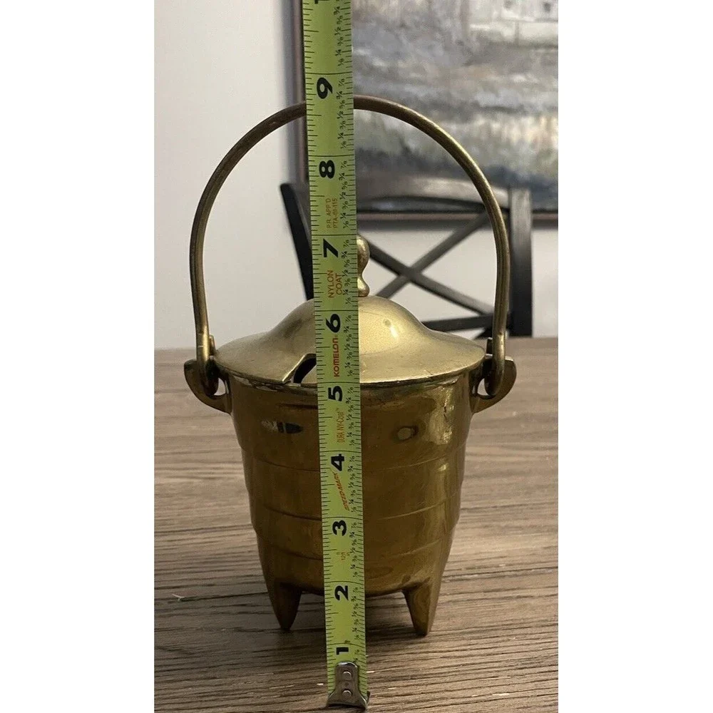 Vintage Heavy Solid Brass FireStarter Kerosene Smudge Pot